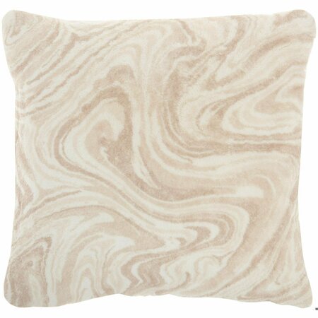 HOMEROOTS 20 x 20 in. Cream Marble Patterned Throw Pillow 385995